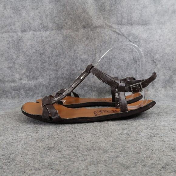Volcom Shoes Womens 9 Sandal Casual Flats Strappy Buckle Slingback Brown Comfort - Picture 5 of 11